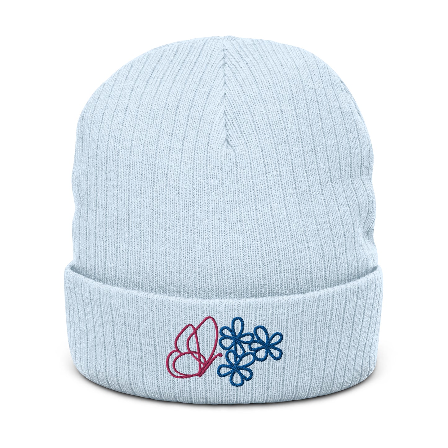 Butterfly Ribbed Knit Beanie (NS054)