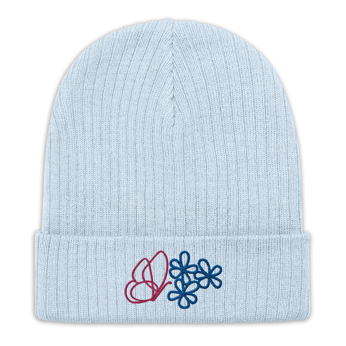 Butterfly Ribbed Knit Beanie (NS054)