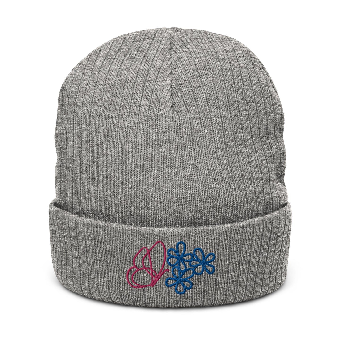 Butterfly Ribbed Knit Beanie (NS054)