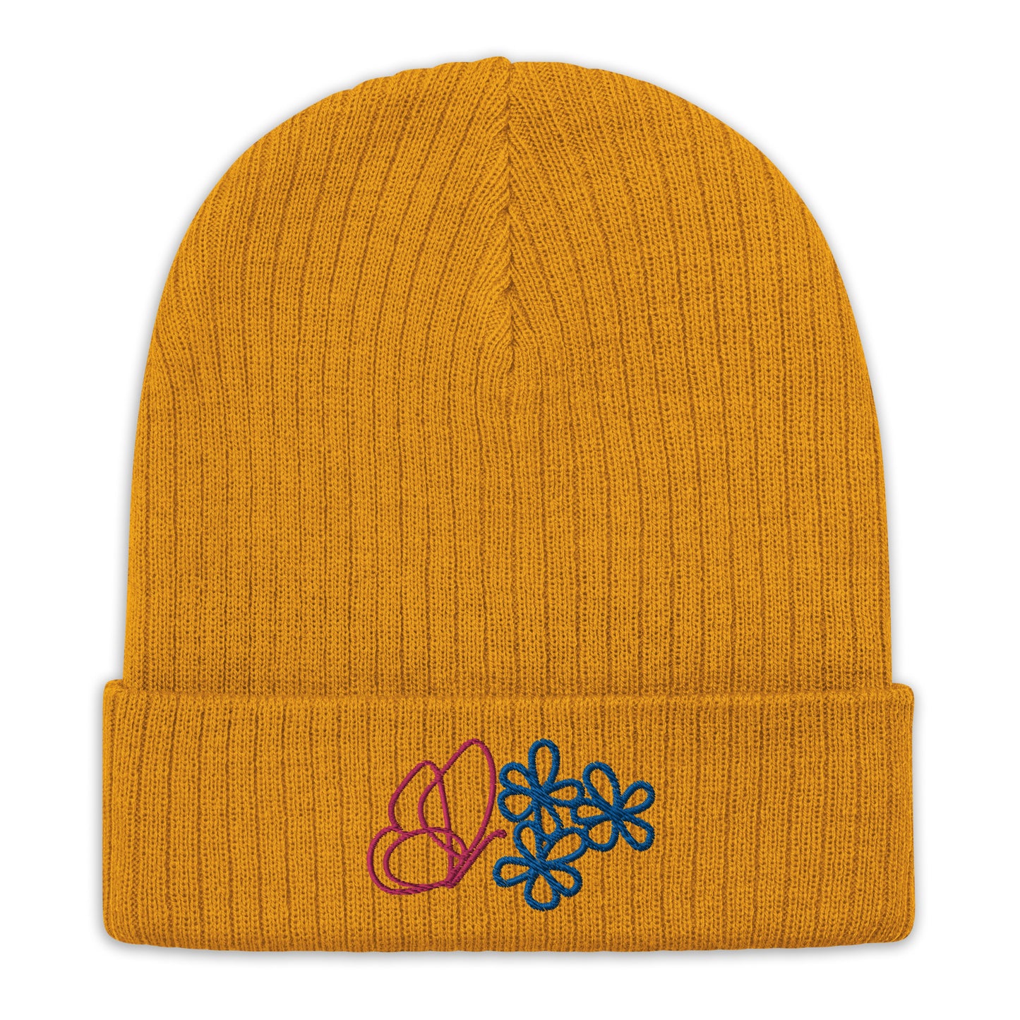 Butterfly Ribbed Knit Beanie (NS054)