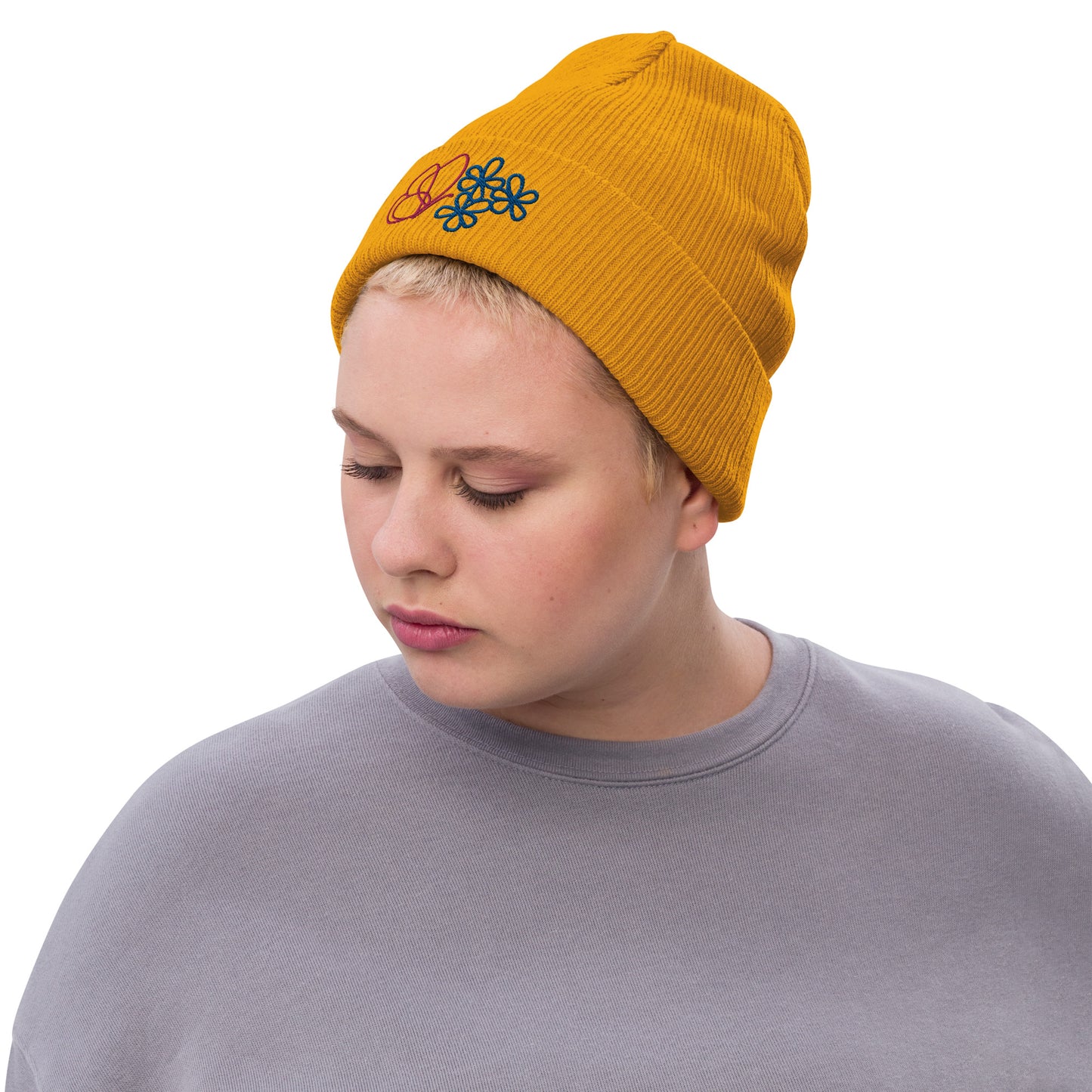 Butterfly Ribbed Knit Beanie (NS054)