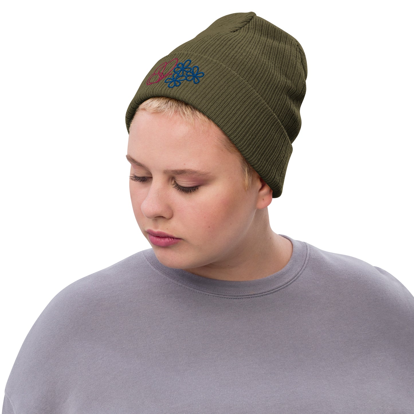 Butterfly Ribbed Knit Beanie (NS054)